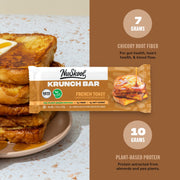 NuSkool Snacks French Toast Keto Friendly Protein Krunch Bars (12 Pack) - 7g Fiber, 10g Clean Plant-Based Protein, 3g Net Carbs - Gluten-Free, Non-GMO, Vegan, Low Carb Keto Healthy Breakfast Snack