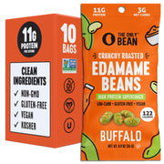 The Only Bean Crunchy Dry Roasted Edamame Snacks (Sea Salt), Healthy High Protein(11g) Keto Food, Low Carb Gluten Free Office Vegan Food 100 Calorie Snack Pack, 0.9oz 10 Pack