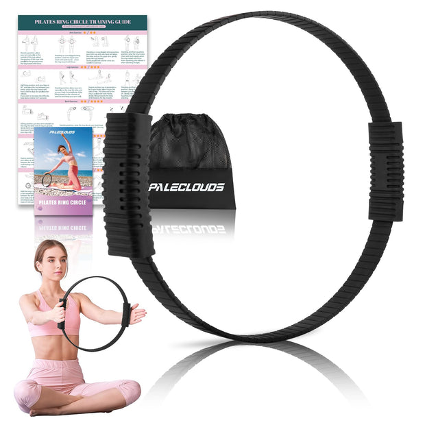 Pilates Ring, 13.5"/12" Silicone Magic Circle with Training Poster & Portable Bag, Pilates Ring Circle for Inner Thigh Workout, Yoga, Lose Weight & Physical Therapy for Women