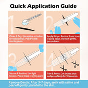 Wound Closure Strips(0.6"x 3.1" - 4 Pcs), Butterfly Bandages for Wound Care, Steri Emergency Laceration Closures Without Stitches for Outdoors Use.