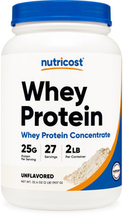 Nutricost Whey Protein Powder, Unflavored, 5 pounds - from Whey Protein Concentrate