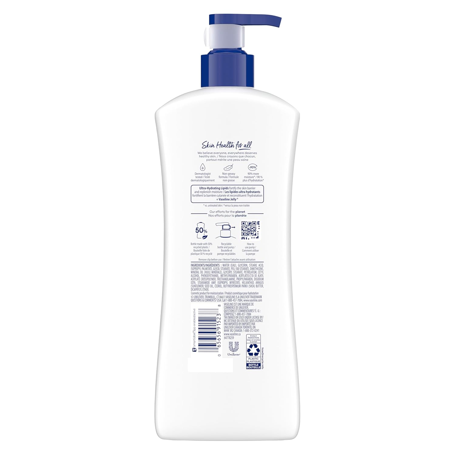 Vaseline Intensive Care Unscented Advanced Repair Body Lotion - Ultra-Hydrating with Lipids for Extremely Dry Skin, 20.3 oz, Pack of 3
