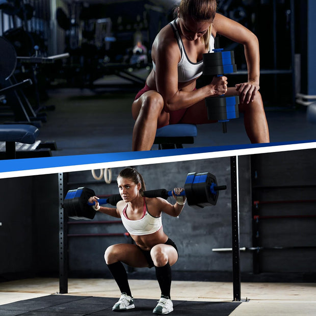 VIVITORY Dumbbell Sets Adjustable Weights, Free Weights with Connector, Non-Rolling Adjustable Dumbbell Set, Barbell for Home Gym, Hexagon, Cement Mixture