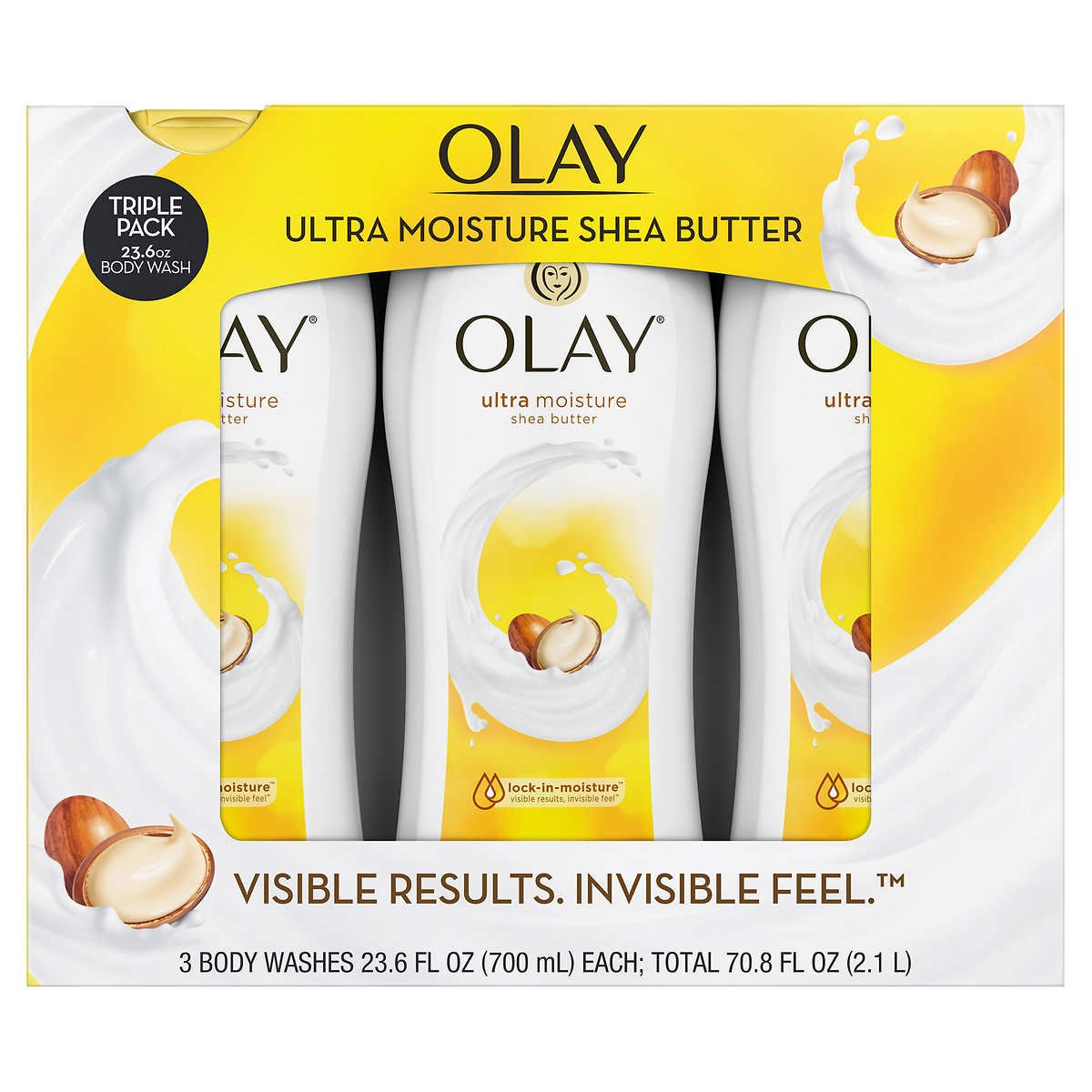 Olay Body Wash for Women, Ultra Moisture, 24hr Moisturizing, Hydrating & Refreshing, B3 Vitamin Complex, Free of Parabens & Phthalates, For All Skin Types, Shea Butter Scent, 22 fl oz (Pack of 4)
