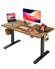 FEZIBO 44 x 24 Inches Standing Desk, Height Adjustable Electric Standing Desk, Stand up Table, Sit Stand Home Office Desk with Splice Board, Light Rustic Brown