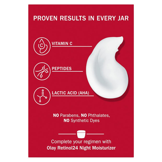 Olay Vitamin C MAX Face Moisturizer, Brightening Cream for Women, Hydrating, Evens Tone, Dark Spot & Hyperpigmentation Reduction, Glowing Skin Care - Niaciniamide, Peptides 1.7 Oz