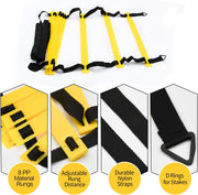 1/2/4 Pack 12 Rungs Agility Ladder Set, Training Ladder with Steel Stakes and Carry Bag for Soccer, Speed Fitness Feet Training