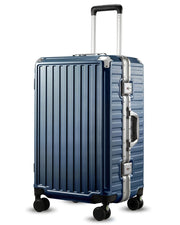 LUGGEX Luggage Sets with Spinner Wheels, 2 Piece (20/28) Aluminum Frame Zipperless Polycarbonate Hard Shell Suitcase Sets, Charcoal Metallic