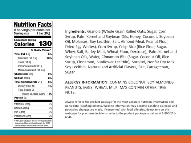 Sunbelt Bakery Snickerdoodle Chewy Granola Bars, 96-1.0 OZ Bars (12 Boxes)