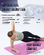 LOLLIPOP Thick Yoga Mat, Non-Slip Exercise Mat for Yoga, Pilates, Stretching Fitness & Exercise Mat with Easy-Cinch Carrier Strap