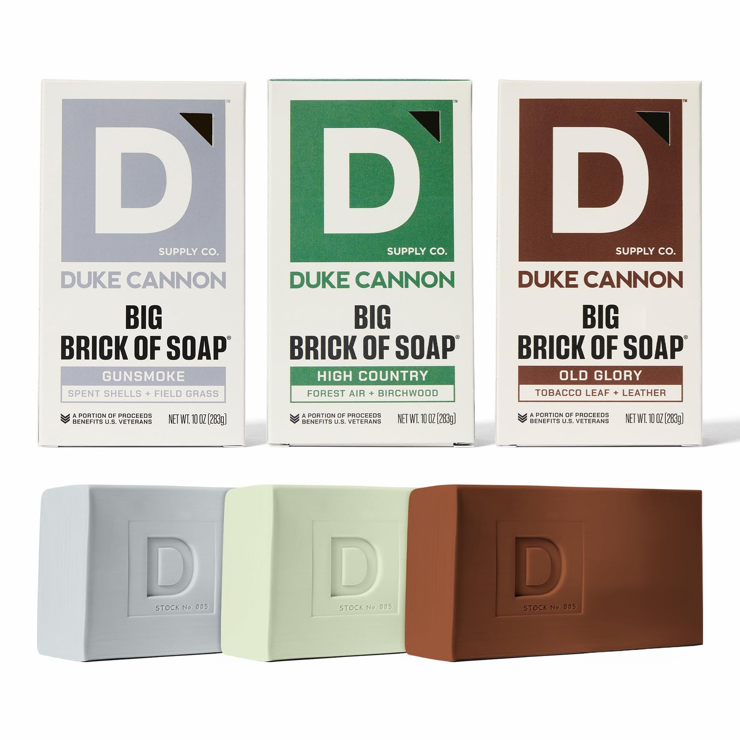 Duke Cannon Supply Co. Paquete de jabón en barra grande – Jabón para hombre con aroma masculino – Hecho en Estados Unidos – Todo tipo de piel – Sawtooth, High Country & Buck Moon – 10 oz (paquete de 3