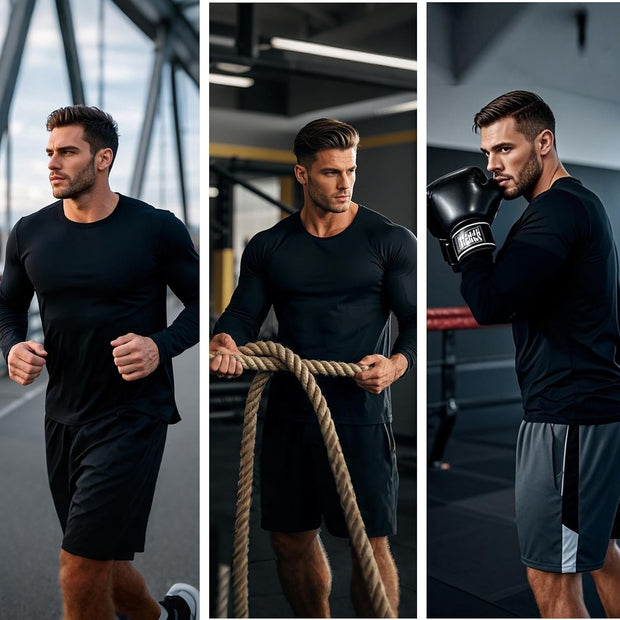 Sauna Suit for Men Long Sleeve Heat Trapping Sweat Suit Weight Loss Body Shaper Hot Workout Gym Compression Shirts