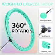 Weighted Hula Circle with 32 Links(66 Inch), Sweet Weight Ball, for Adults Weight Loss, Infinity Fitness Hoop Plus Size, for Women Smart Exercise Equipment