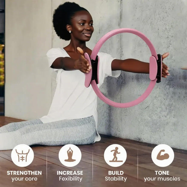 Pilates Ring and Ball Set, Pilates Ring Fitness Trainer, Booty Bands Stretching Equipment Pilates Mini Exercise Ball for Legs Arms and Thighs, Workout at Home Workout Equipment Women