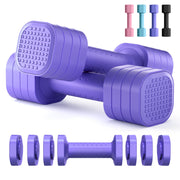 Zempox Adjustable Dumbbell Set of 2, 4 in 1 Free Weights Dumbbells Set for Women, Hand Weights for Women at Home, Each 2lb 3lb 4lb 5lb with TPU Soft Rubber Handle for Home Gym Exercise Training