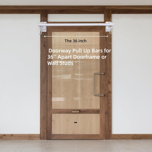 Wall Mounted Doorway Pull Up Bar, Heavy Duty Strength Training Pull-Up Bars for Doorframe, Support Beam or Joist Mount Thick Metal Sturdy Construction Support 500 lbs