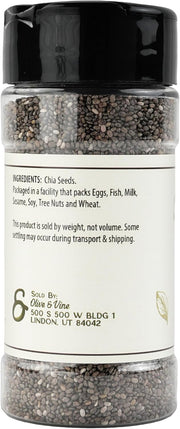 Olive & Vine Chia Seeds, Nutty Flavor, for Smoothies & Baking, Rich Tradition, Authentic Taste, for Global Recipes (2.88 Ounce)