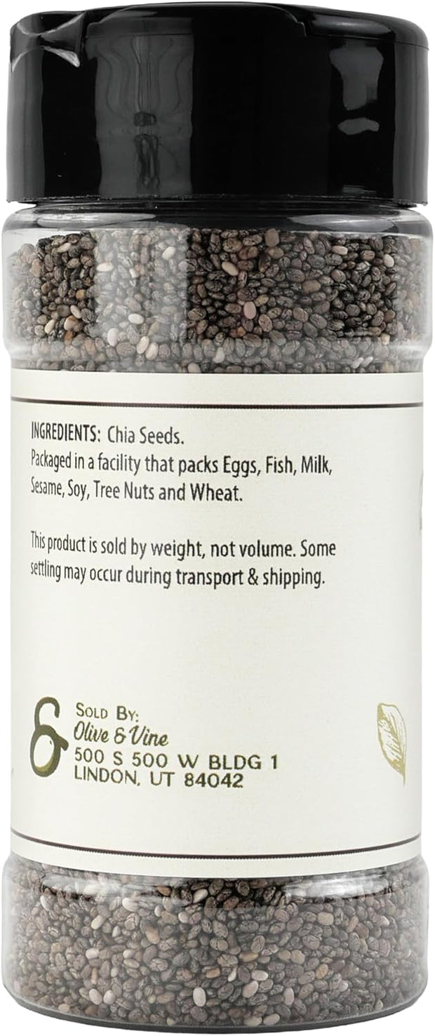 Olive & Vine Chia Seeds, Nutty Flavor, for Smoothies & Baking, Rich Tradition, Authentic Taste, for Global Recipes (2.88 Ounce)