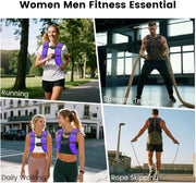 Weighted Vest for Woman Men,6lb/8lb/12lb/16lb/20Lb/25lb Weight Vest with Reflective Stripe Adjustable Buckle Strap Back Pocket Workout Strength Training Walking Jogging Running