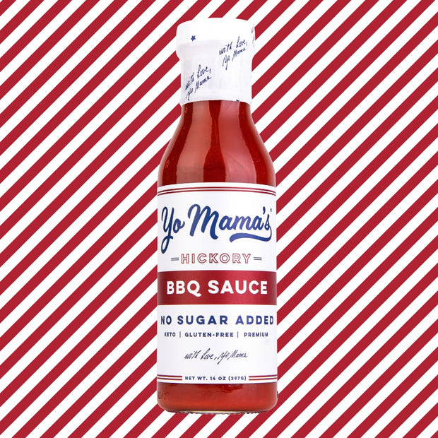 Yo Mama's Foods Keto Hickory BBQ Sauce – (Pack of 3) - Vegan, No Sugar Added, Low Carb, Low Sodium, Gluten Free, Paleo, and Made with Whole Non-GMO Tomatoes!