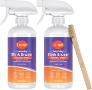 Lume Laundry Stink Eraser - Pretreat Spray & Laundry Brush - Eliminates Body Odor In Clothes - Odor Blasting Enzyme Blend - Makes Your Detergent Work Better - Free And Clear - 16 fluid ounces