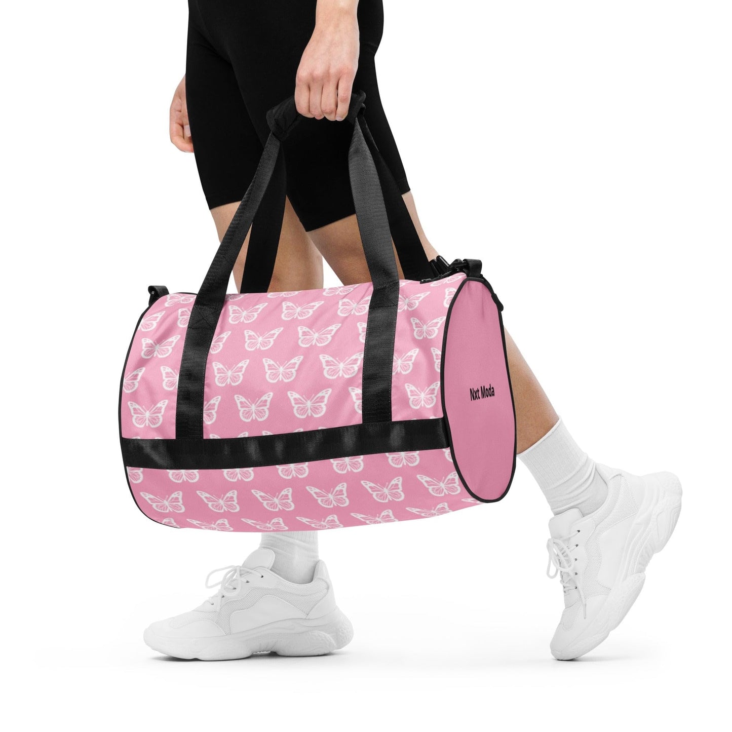 Nxt Moda Butterfly Crossbody Duffle Overnight Travel Carry On Gym Bag Women Sports Fitness Inside & Outside Pocket Cute Fashion Animal Print Shoulder Pads Water Proof Machine Washable (Zinn)