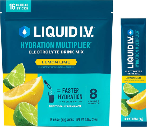 Liquid I.V.® Hydration Multiplier - Lemon Lime | Electrolyte Powder Drink Mix | 1 Pack (16 Servings)
