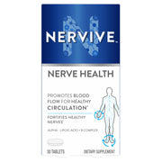 Nervive Nerve Health, with Alpha Lipoic Acid, to Fortify Nerve Health and Function in Fingers, Hands, Toes, & Feet*, and Support Healthy Circulation, ALA, Vitamins B12, B6, & B1, 30 Tablets
