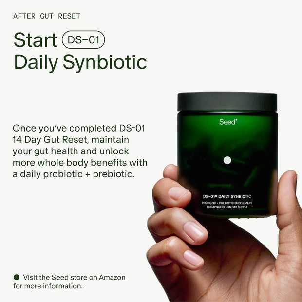 Seed 14 Day Gut Reset - Prebiotic and Probiotic for Women & Men - Digestive Health, Gut Health, Rapid Gut Recovery, Bloating & Constipation Relief - Vegan & Shelf-Stable - 28 Capsules (14-Day Supply)