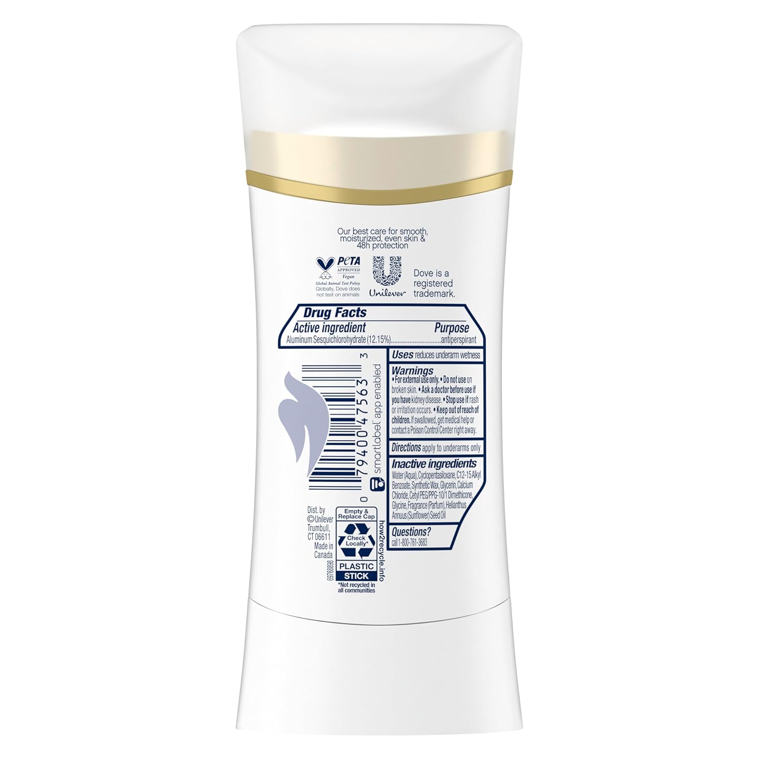 Dove Ultimate Antiperspirant Deodorant Stick Jasmine & Vanilla 2.6 oz