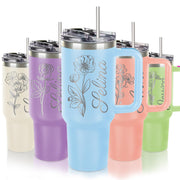 Personalized Coffee Tumbler with Pictures Text Logo Name, Custom Stainless Steel Tumbler with Lid and Straw, Coffee Travel Mug Cups, 20oz Personalized Birthday Gifts for Women Men Office