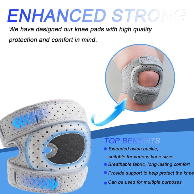 Knee Brace for Women/ Men, 2025 New Upgraded Extended Edition Knee Braces, Adjustable Knee Support, Patellar Tendon Support Strap, Knee Wraps for Pain Relief for Meniscus Tear Knee Pain Arthritis Pain Injury Recoverys(Gray)