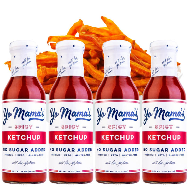 Yo Mama's Foods Keto Classic Ketchup – Pack of (2) - Zero Calorie, No Sugar Added, Low Carb, Vegan, Gluten Free, Paleo Friendly, and Made with Whole Non-GMO Tomatoes!