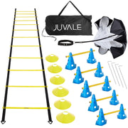 Juvale Agility Training Equipment Set - 28-Piece, One Size - Workout Equipment for Speed & Footwork with Ladder, Hurdles, Cones & Resistance Parachute for Speed Training