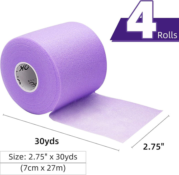 OK TAPE Pre Wrap Tape (4-Rolls) - Athletic Foam Underwrap for Sports, Protect for Ankles Wrists Hands and Knees, 2.75 Inches x 30 Yards - Black/Pink/Beige/White