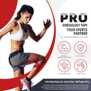 OK TAPE PRO Kinesiology Tape Uncut Roll, Elastic Physical Therapy Athletic Tape for Pain Relief, Muscle Support, Kinetic Tape, Water Resistant, 2in X 16.4ft -Black 2 Rolls