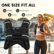 Weighted Vest for Woman Men,6lb/8lb/12lb/16lb/20Lb/25lb Weight Vest with Reflective Stripe Adjustable Buckle Strap Back Pocket Workout Strength Training Walking Jogging Running