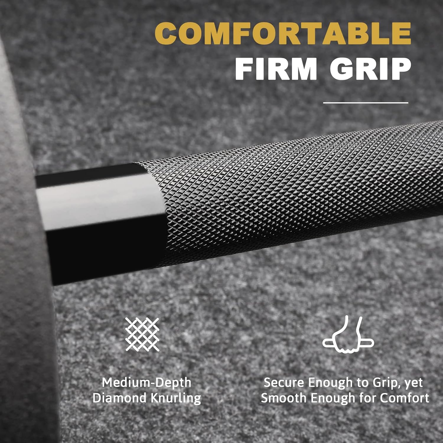 LIONSCOOL Premium 4ft/4.9ft/6ft Barbell for Strength Training and Olympic Weightlifting, 2 Inch Bar for Squats, Curls, Deadlifts, Presses, Hip Thrusts, 350lbs/500lbs/700lbs Weight Capacity