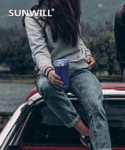 SUNWILL Travel Coffee Tumbler 20 oz, Insulated Mug with Lid, Stainless Steel Cup for Outdoor, Powder Coated Navy