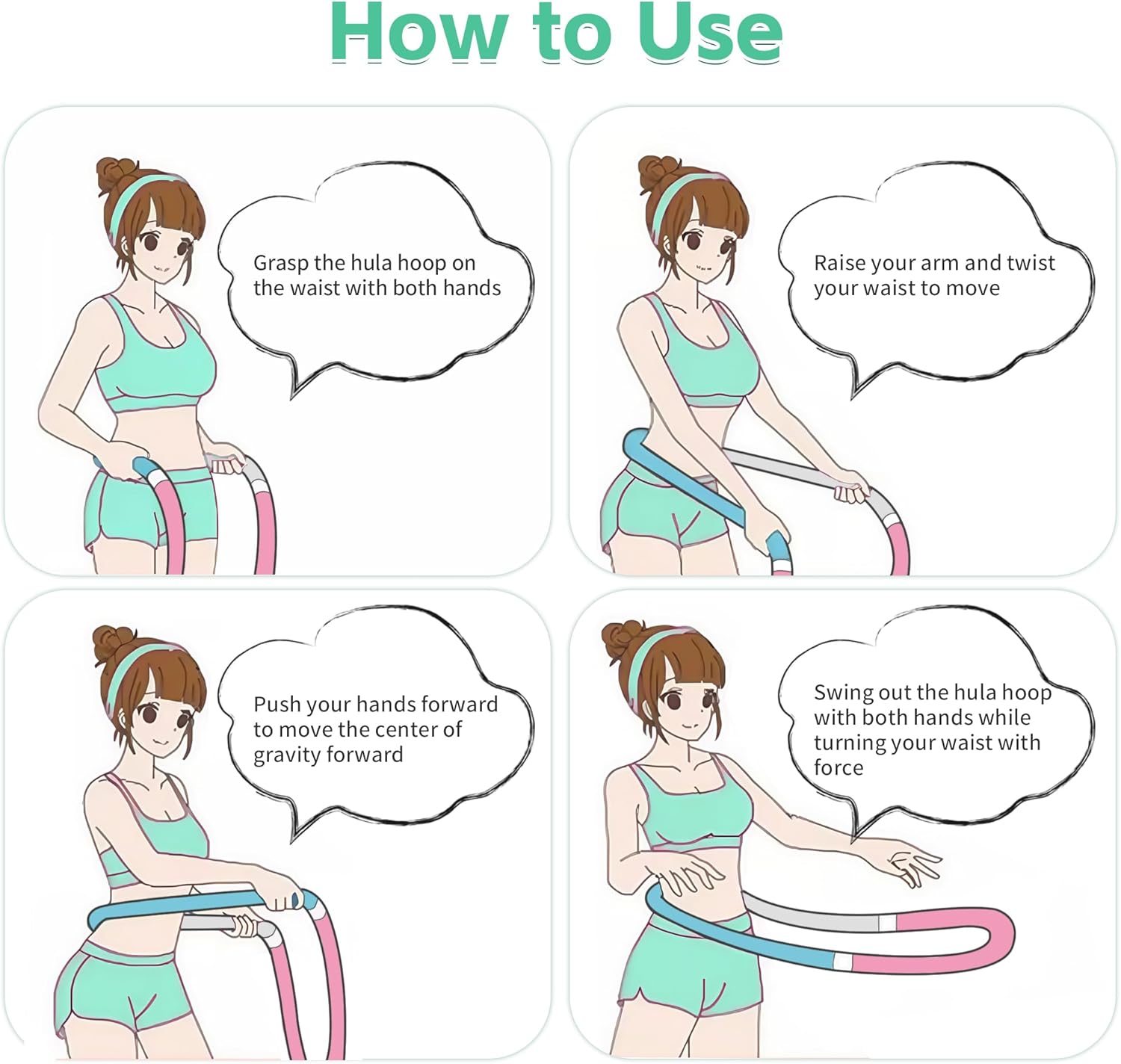 Infinity Weighted Hula Hoop for Adults – 3.3lb Foldable Fitness Hoop, Waist-Friendly Slimming Exercise Equipment, Portable & Silent for Home, Travel, Gym