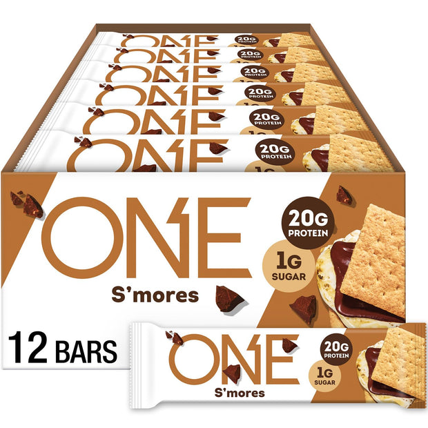 ONE Protein Bars, Blueberry Cobbler, Gluten Free with 20g Protein and 1g Sugar, Pantry Staples, 2.12 oz (12 Count)