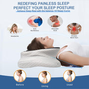 Pain Relief Cervical Pillow for Neck Support,Adjustable Ergonomic Pillow Cozy Sleeping,Odorless Orthopedic Memory Foam Pillows,Contour Bed Pillow for Side Back Stomach Sleeper