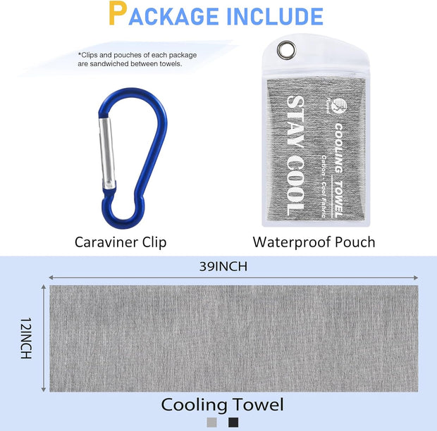 Pleneal Cooling Towels - 6 Pack Cooling Towel (40"x12"), Ice Gym Towels for Working Out, Microfiber Cool Towel for Neck and Face, Yoga Towel for Home Gym, Workout & More Activities