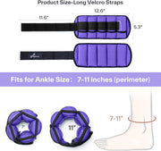 Sportneer Adjustable Ankle Weights for Women and Men 7 lbs/Pair Adjustable Leg Weights with Secure Straps, Strength Training Weighted for Yoga, Walking, Running, Aerobics, Gym, Physical Therapy