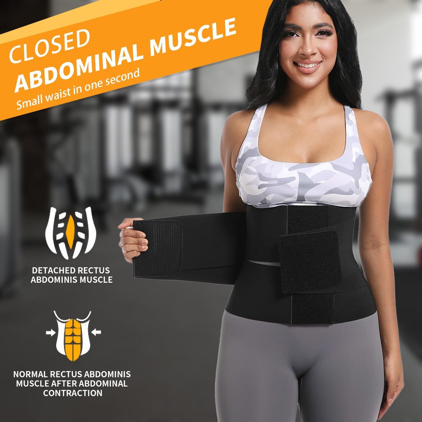 Women's Waist Trainer Corset, Tummy Control Shapewear Belt for Workout, Black