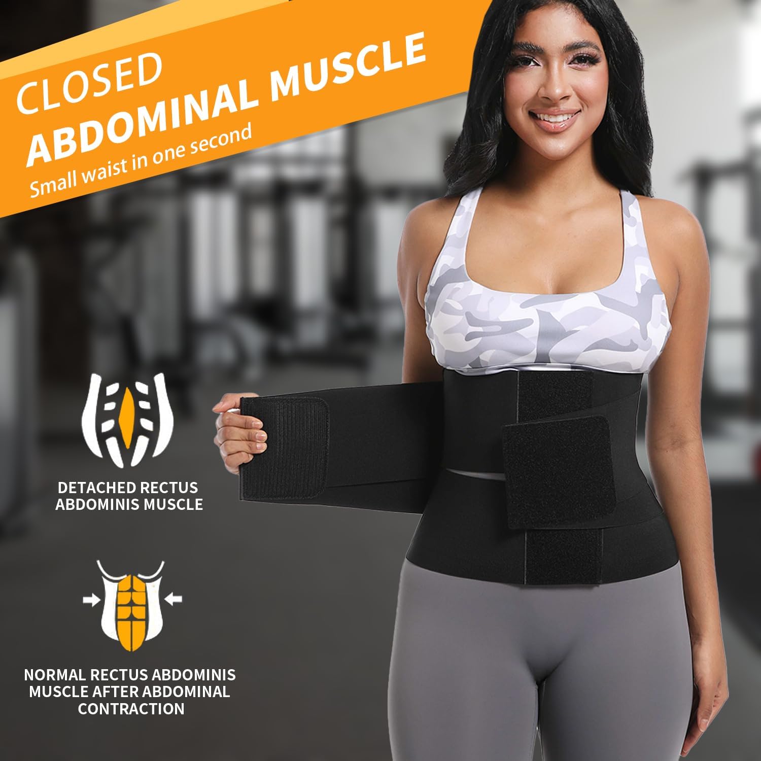 Women's Waist Trainer Corset, Tummy Control Shapewear Belt for Workout, Black