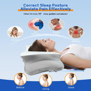 Pain Relief Cervical Pillow for Neck Support,Adjustable Ergonomic Pillow Cozy Sleeping,Odorless Orthopedic Memory Foam Pillows,Contour Bed Pillow for Side Back Stomach Sleeper