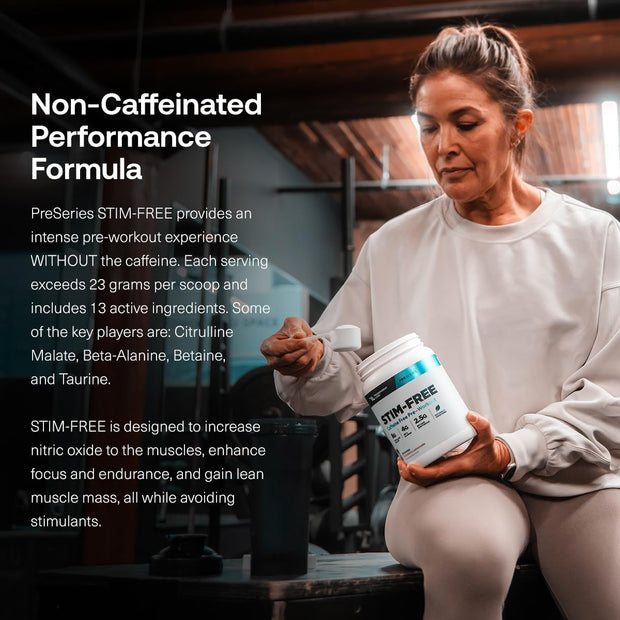 Transparent Labs Stim-Free Pre-Workout - Caffeine & Stim Free Pre Workout Powder for Men and Women with Beta Alanine Powder, Citrulline Malate, & elevATP - 30 Servings, Tropical Punch