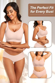 Vertvie Women's Seamless Wireless Push Up Bras with Support and Lift No Underwire Bralettes Full Coverage Sport Everyday Bra