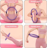 Upgrade Pilates Ring Fitness Circle,Lightweight & Durable Foam Padded Handles, Flexible Resistance Exercise Equipment for Toning Arms, Thighs Legs & Core